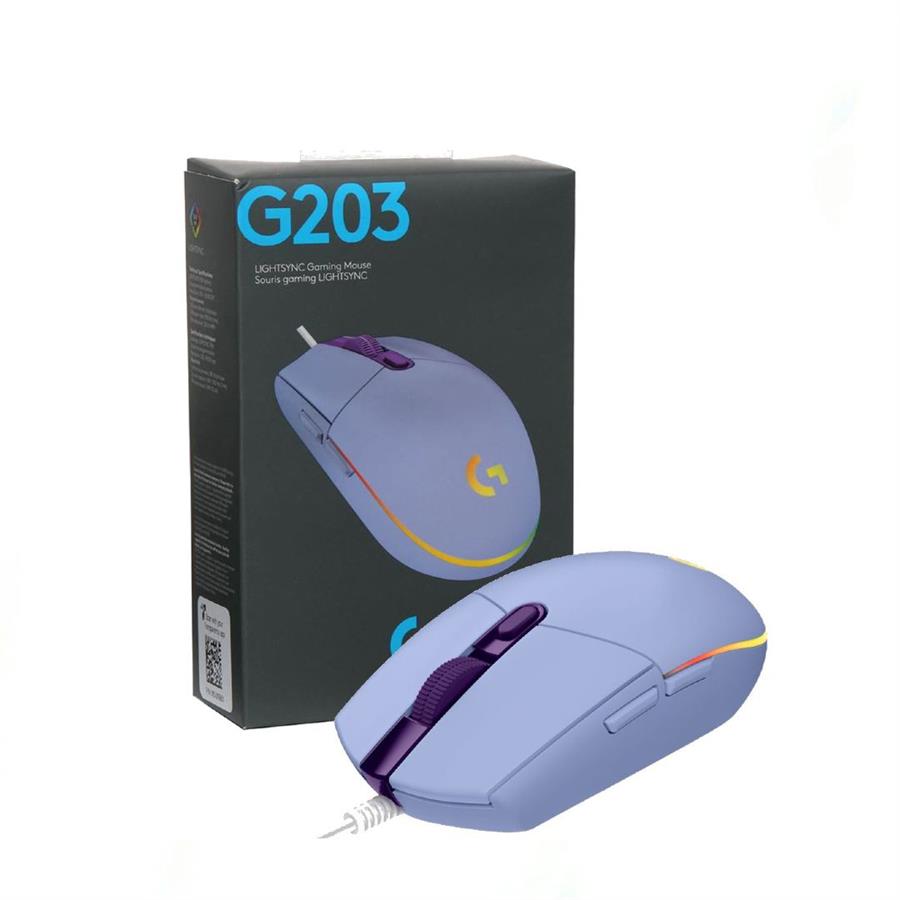 Mouse Logitech G203 Lightsync Gaming Lila