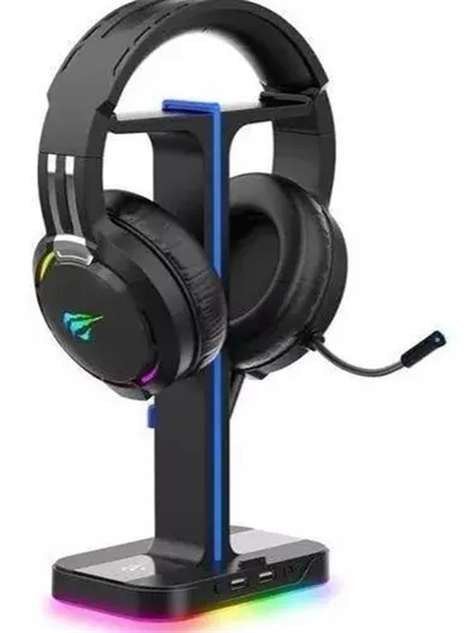 SOPORTE AURICULARES STAND BASE GAMER DUAL USB RURZUS PRO FUL