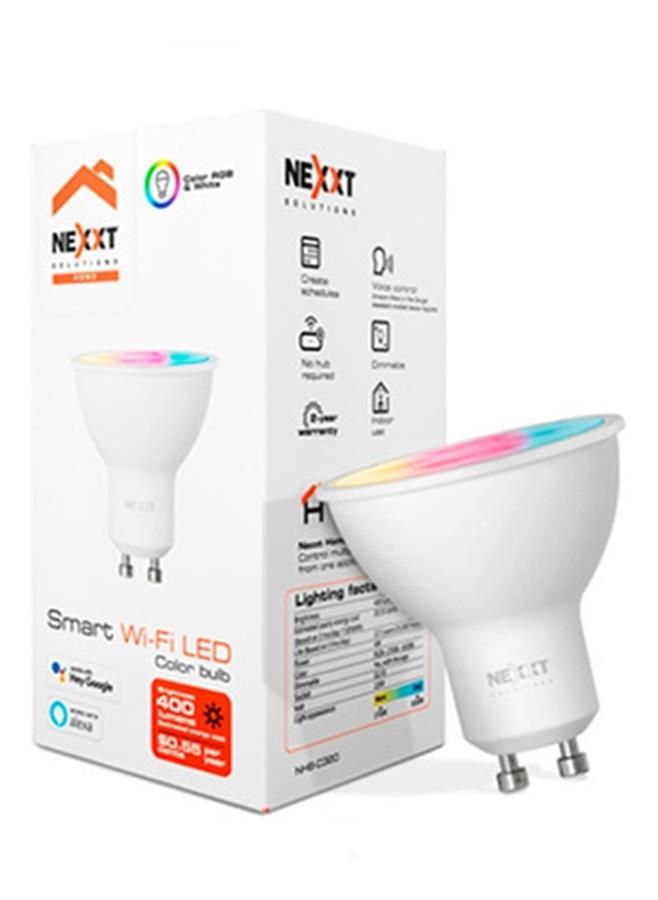 Lampara LED SMART NEXXT GU10 RGB 4W 220V - Wi-Fi Inteligente