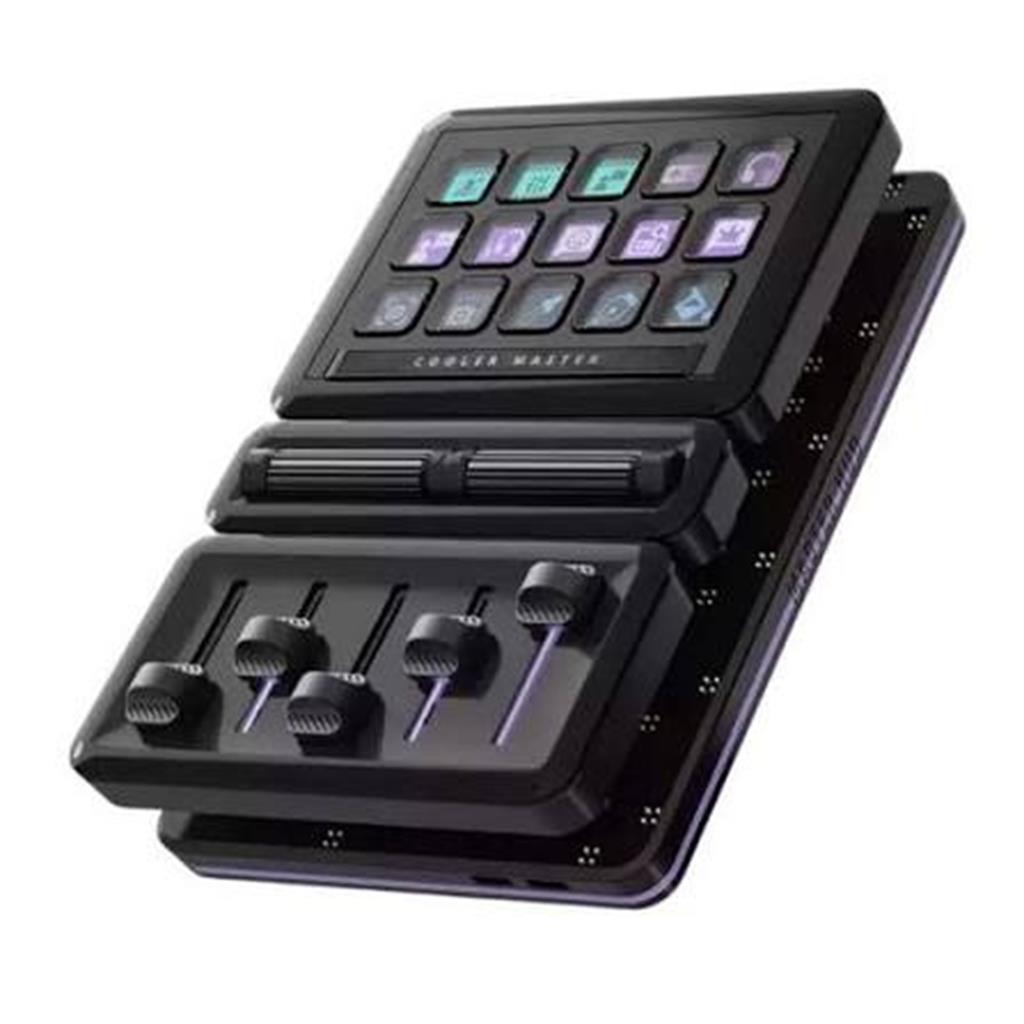 CONTROLADOR STREAMING MODULAR COOLER MASTER MASTERHUB STREAM KIT 15 TECLAS FADERS Y ROLLERS USB
