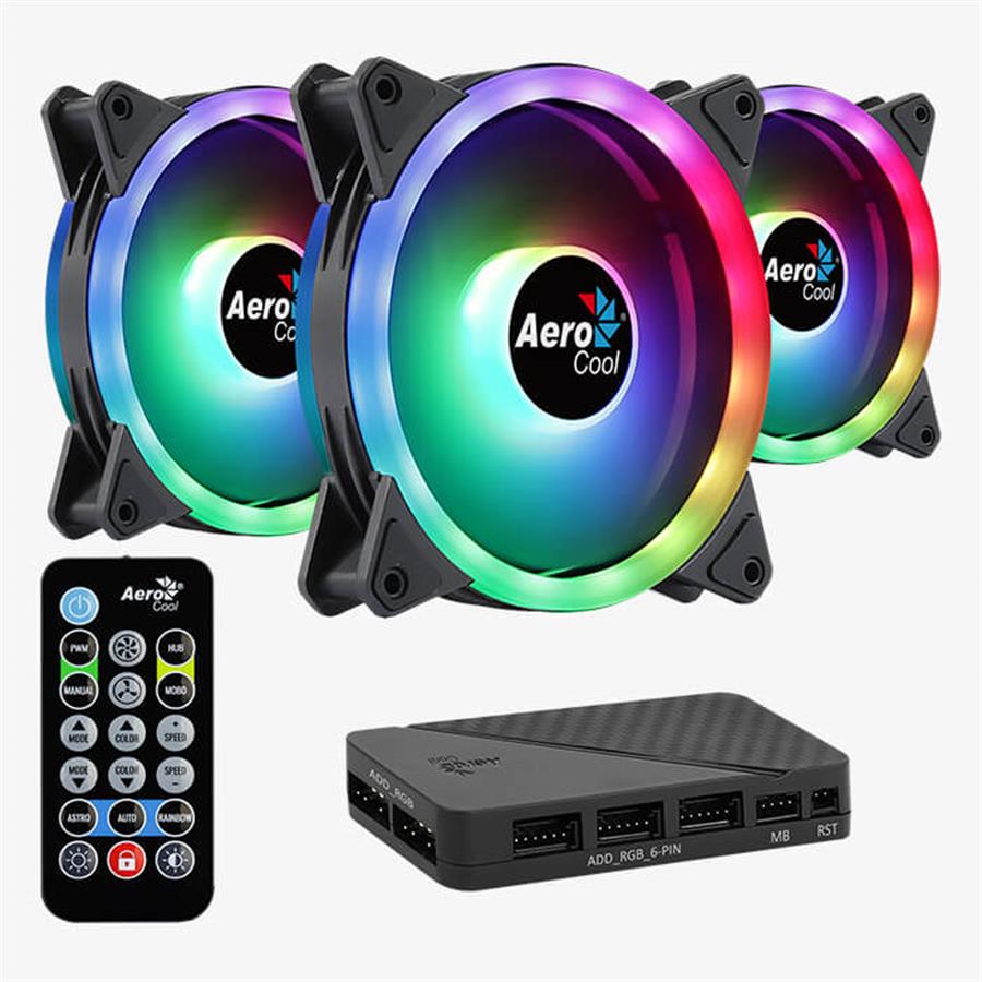 Kit 3 Cooler Aerocool DUO 12 Pro ARGB (X3 120MM) - OUTLET