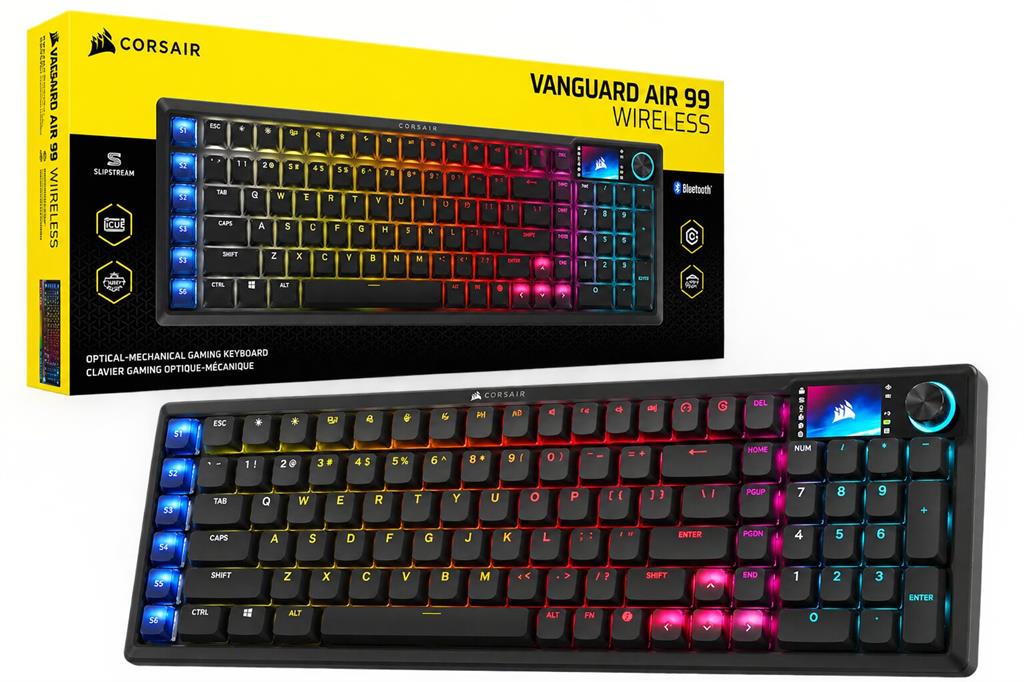 TECLADO CORSAIR VANGUARD AIR 99 INALÁMBRICO LOW PROFILE OPTICAL-MECHANICAL RGB LED NEGRO
