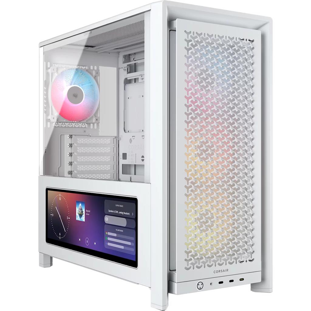 GABINETE CORSAIR FRAME 4000D LCD RS PERFORMANCE MID-TOWER BLANCO