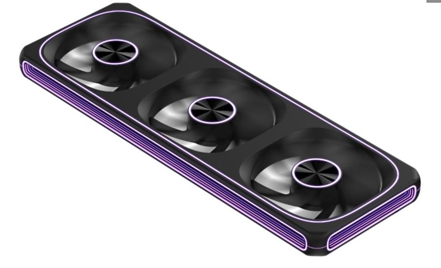 KIT TRIPLE FAN FORMULA V LINE AIR FUSION 3 BLACK REVERSE ARGB 360MM