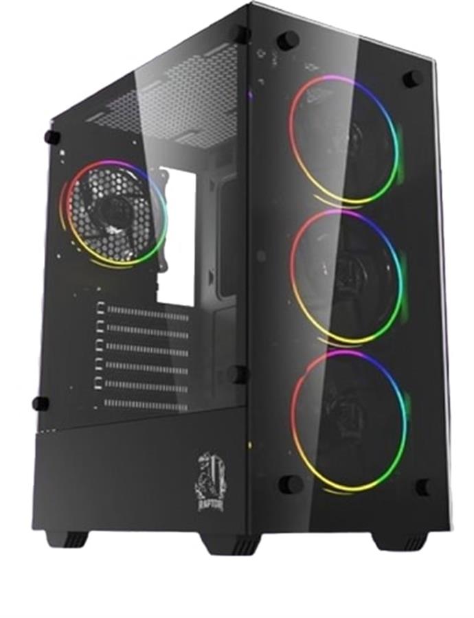 Gabinete Raptor Sentinel - 4 Coolers RGB, TG Mid-Tower