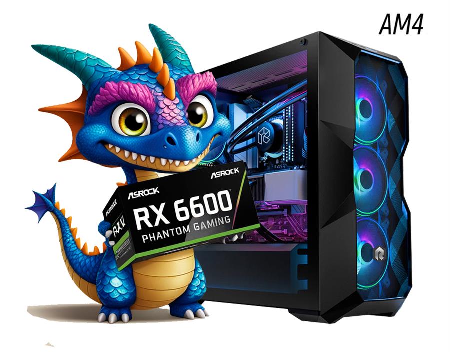 PC GAMER RX 6600, RYZEN 5 5500, 16 GB RAM, SSD 500 GB
