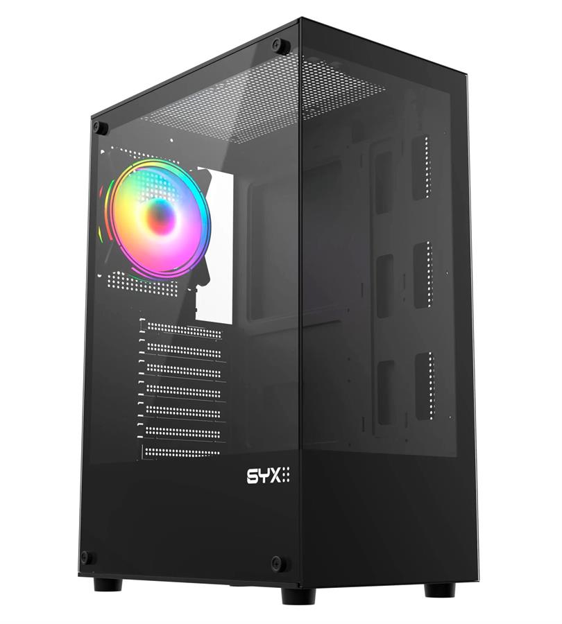 GABINETE GAMER SYX EQS11 BLACK - C/1 FAN ARGB