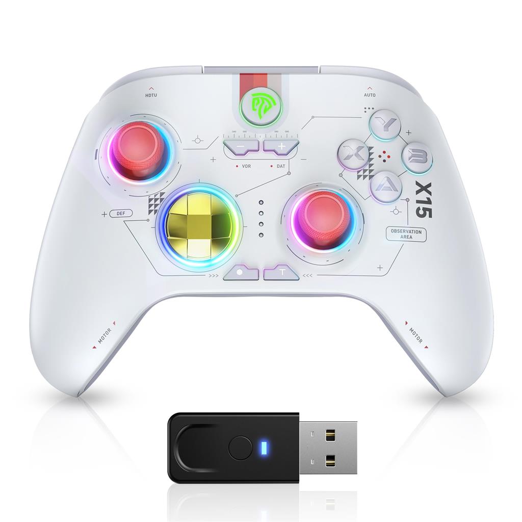 JOYSTICK EASYSMX X15 RGB WHITE BLUETOOTH PC, SWITCH, IOS, ANDROID