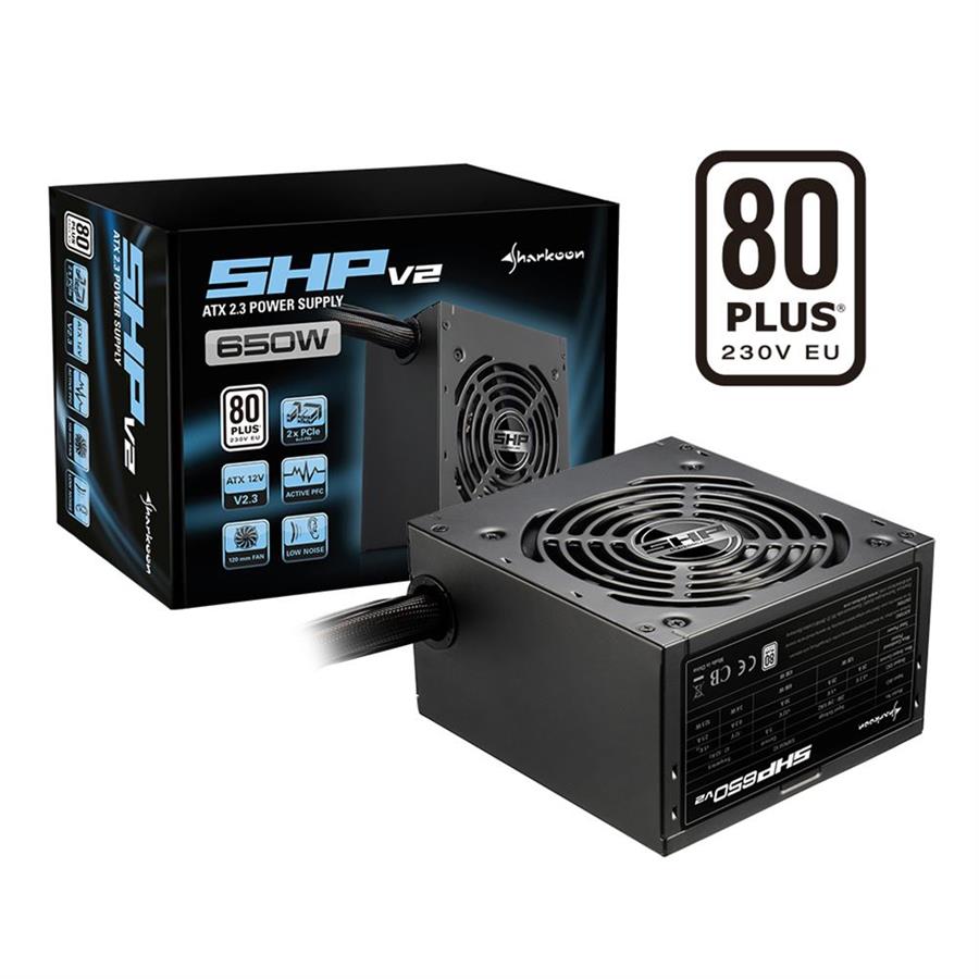 Fuente Sharkoon SHP 650W V2 - 80 Plus White