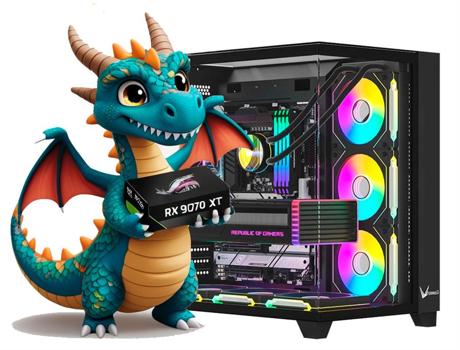 PC GAMER RX 9070XT 16 GB, RYZEN 7 7700X, 32GB RAM, SSD 512 GB, FUENTE 750W 80 GOLD, GABINETE FORMULA GAMER