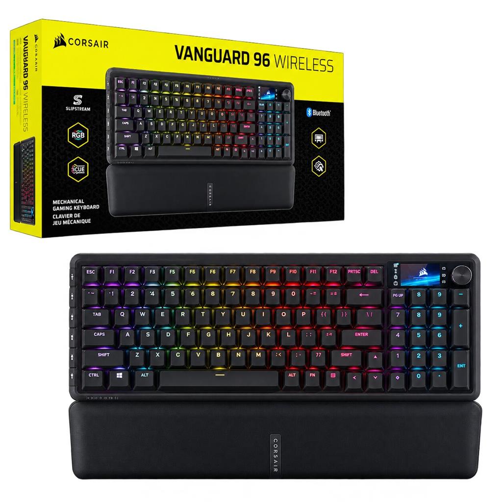 TECLADO CORSAIR VANGUARD 96 MECÁNICO INALÁMBRICO BACKLIT RGB LED MLX PLASMA NEGRO