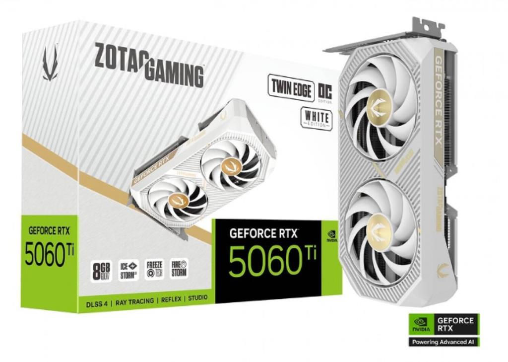 Placa de video RTX 5060TI 8GB ZOTAC TWIN EDGE OC WHITE