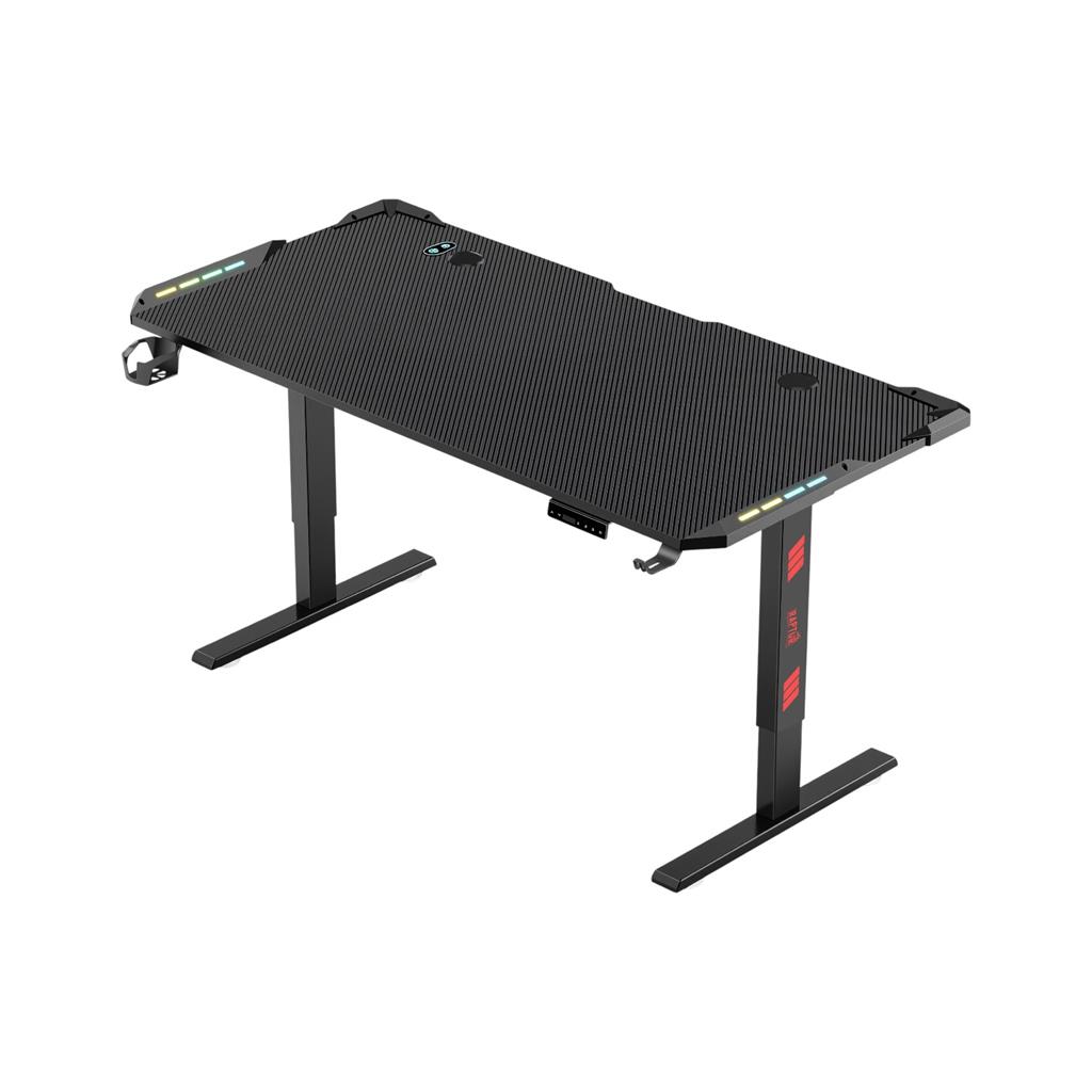 Escritorio Gamer Raptor Glow Station RGB c/elevacion h/80kg c/portavasos + porta auricula