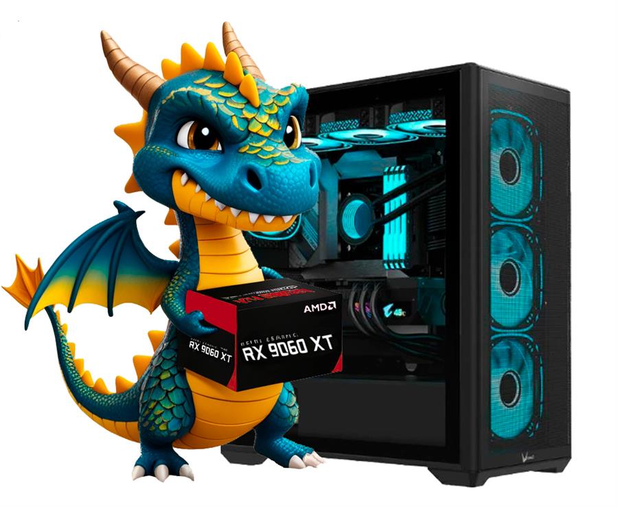 PC GAMER RX 9060XT 16 GB, RYZEN 5 9600X, 16GB RAM, SSD 512 GB, FUENTE 700W, GABINETE GAMER