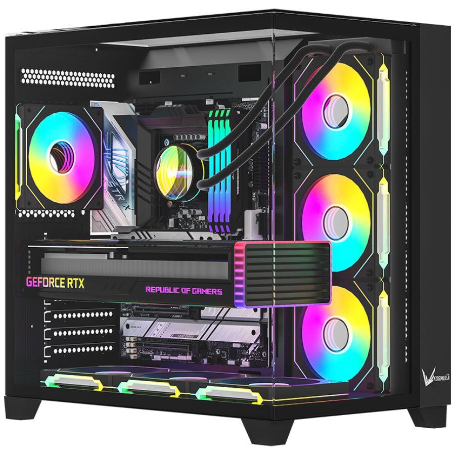 Gabinete Formula V Crystal Z9 Floe Black - C/7 Coolers ARGB