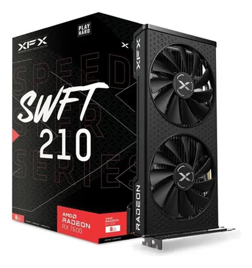 Placa de video RX 7600 XFX 8GB SPEEDSTER SWIFT 210 GDDR6 Radeon