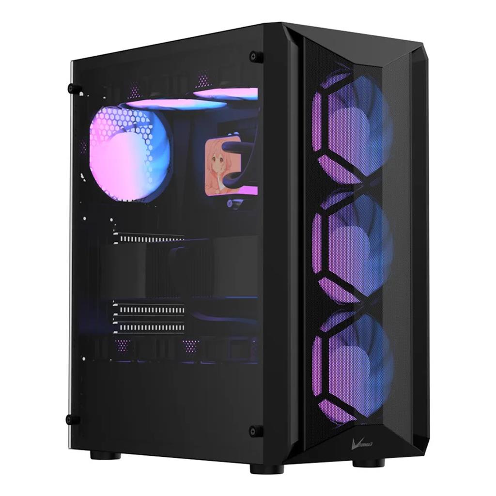 GABINETE GAMER FORMULA V AIR POWER G1 PLUS BLACK (4 FANS)