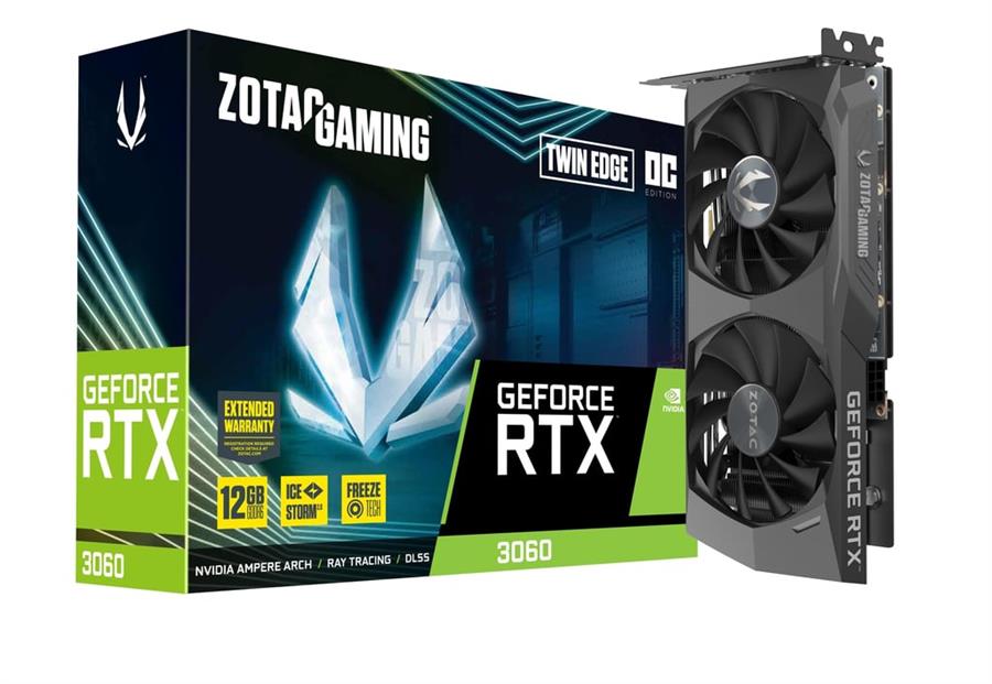 PLACA DE VIDEO RTX 3060 ZOTAC TWIN EDGE OC 12 GB GDDR6 - NUEVA