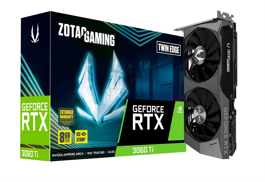 Placa de video Zotac Rtx 3060 Ti 8 GB Twin Edge (Fullbox) - OUTLET