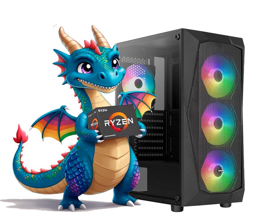 PC GAMER RYZEN 7 5700G, 16 GB, SSD 480 GB, GABINETE GAMER, FUENTE 500W 80 PLUS