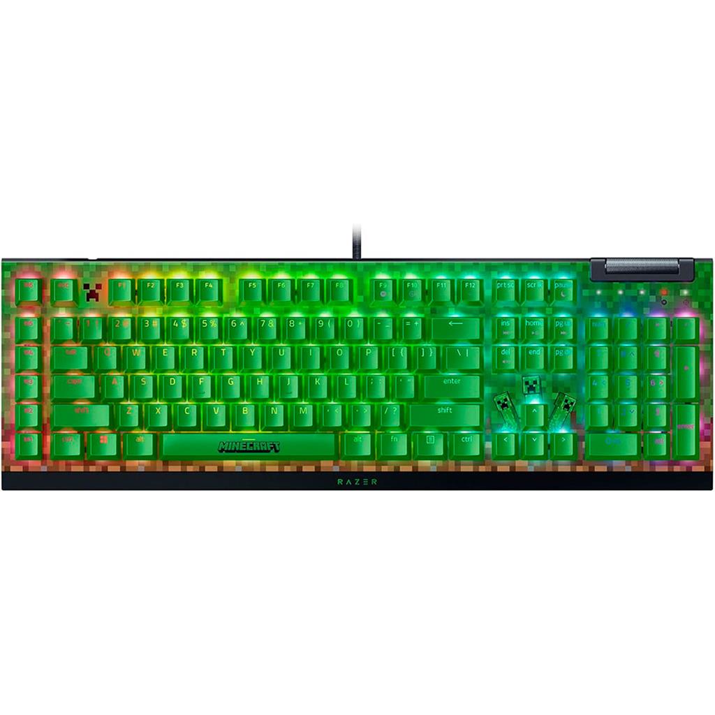 TECLADO RAZER BLACKWIDOW V4 X MINECRAFT EDITION GREEN-SWITCH US-EN