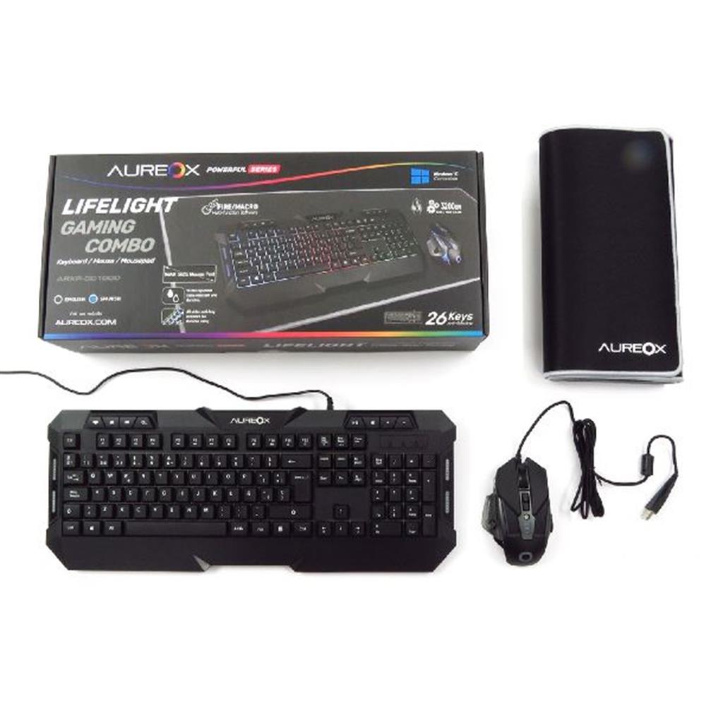 TECLADO Y MOUSE + PAD AUREOX LIFELIGHT GAMING GC1000