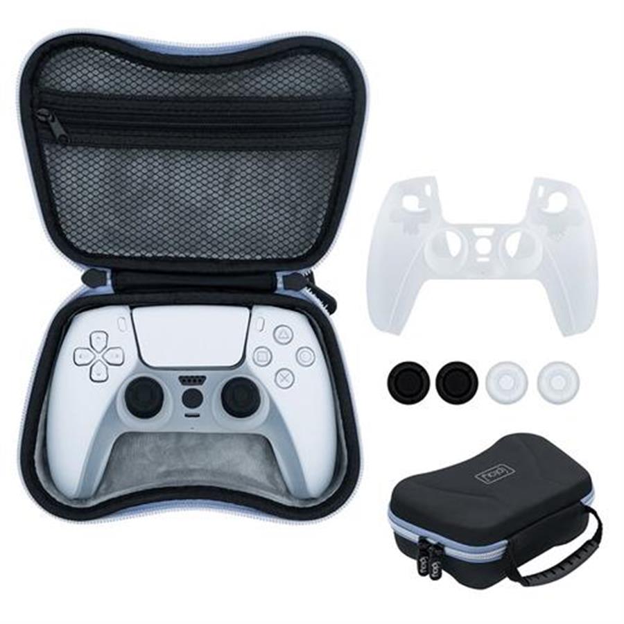 Estuche para Joystick PS5 6 en 1 - Estuche, Protector Silicona y Protectores de sticks