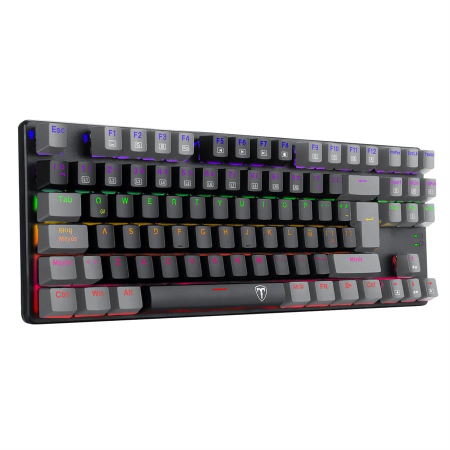 Teclado Mecánico T-Dagger Bora Black Grey Lite Rainbow