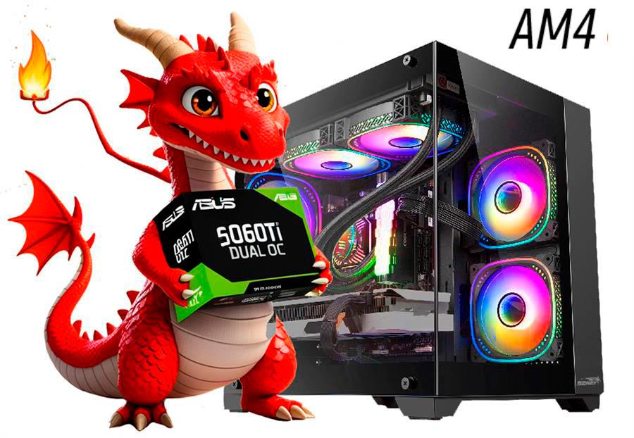 PC GAMER RTX 5060TI, RYZEN 5 5600X, 16 GB RAM, SSD 500 GB
