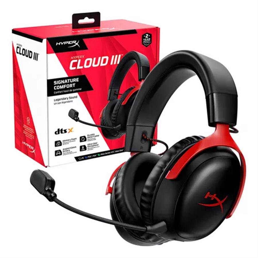 AURICULAR GAMER HYPERX CLOUD III BLACK/RED - PC/PS5