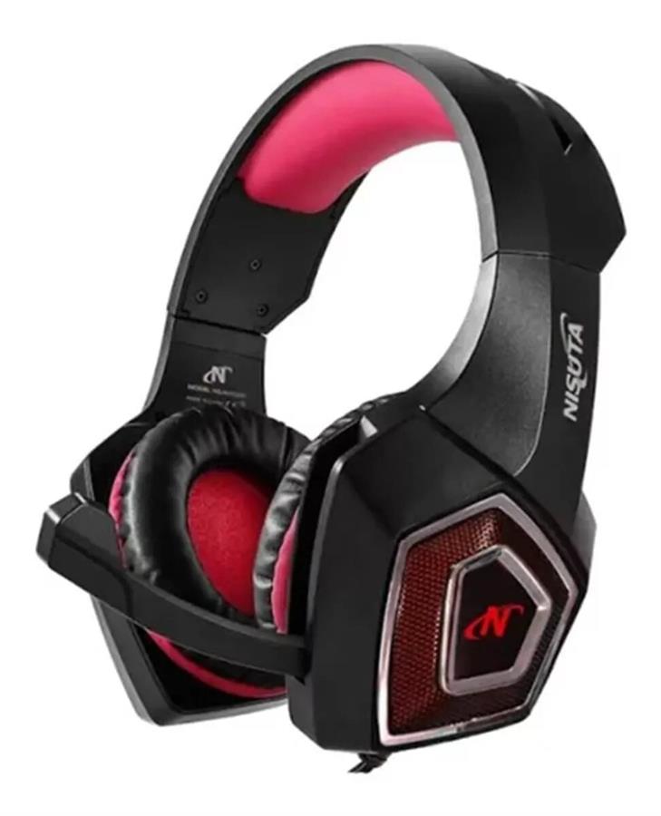 Auricular Gamer Nisuta NS-AUG350 - Jack 3.5mm (Negro y rojo)