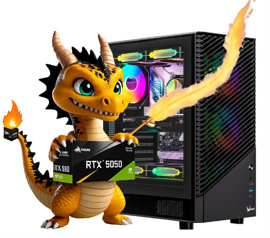 PC Gamer RTX 5050, Ryzen 5500, 16 GB RAM, A520M-K, SSD 500 GB