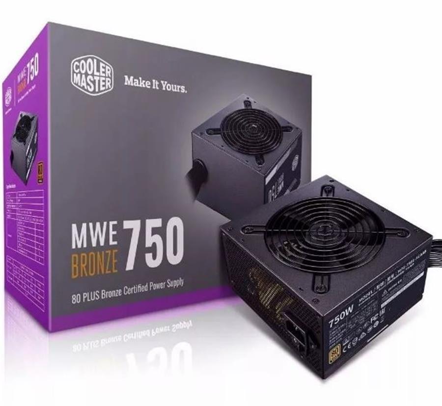 Fuente Cooler Master MWE 750W 80 Plus Bronze (Fullbox) - OUTLET