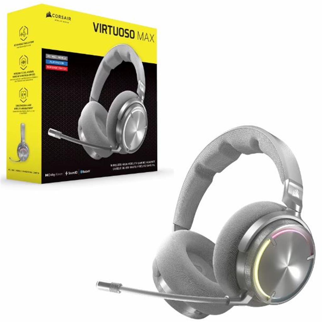 AURICULAR CORSAIR VIRTUOSO MAX WIRELESS SILVER