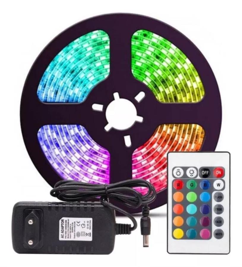 Kit Completo Tira Luces LED 2835 RGB C/ Control y Fuente