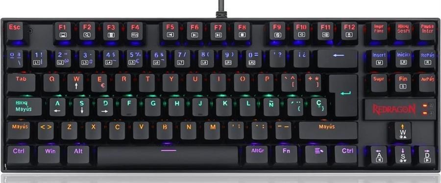 Teclado Redragon Kumara Black Rainbow Switch Red (K552-KR-SP)