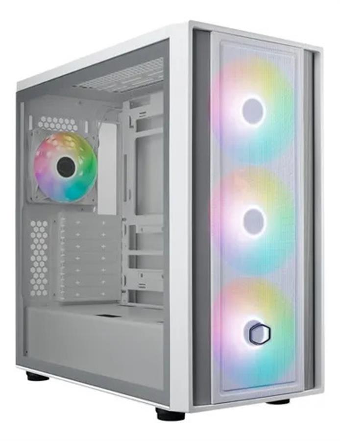 GABINETE COOLER MASTER MASTERBOX 600 WHITE X4 FAN ARGB - ATX