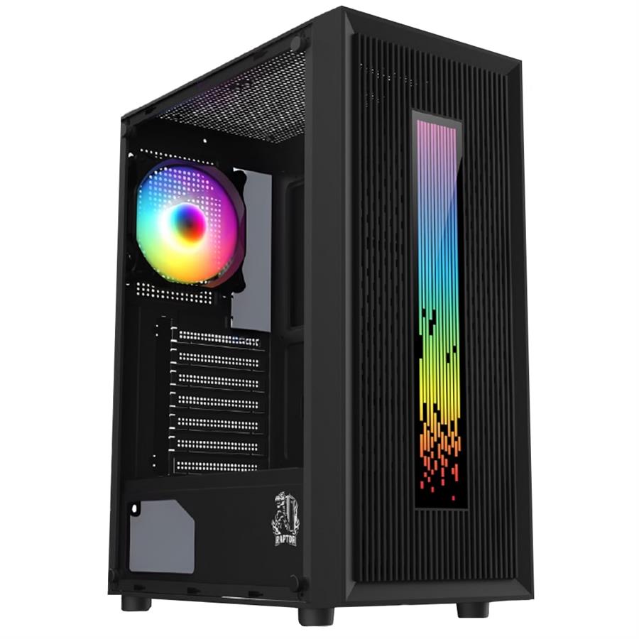 Gabinete Raptor Vortex (Mid Tower) Vidrio templado RGB (1 Cooler)