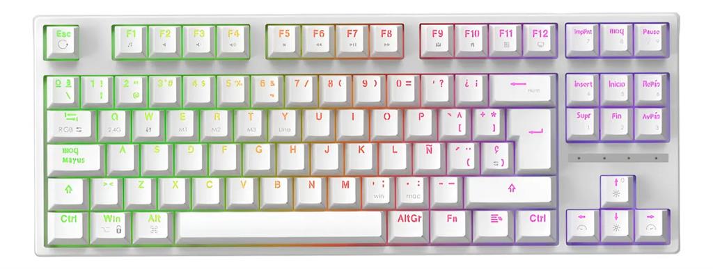 TECLADO MECÁNICO SOLARMAX WHITE SWITCH RED - (GMKB62RW-L)