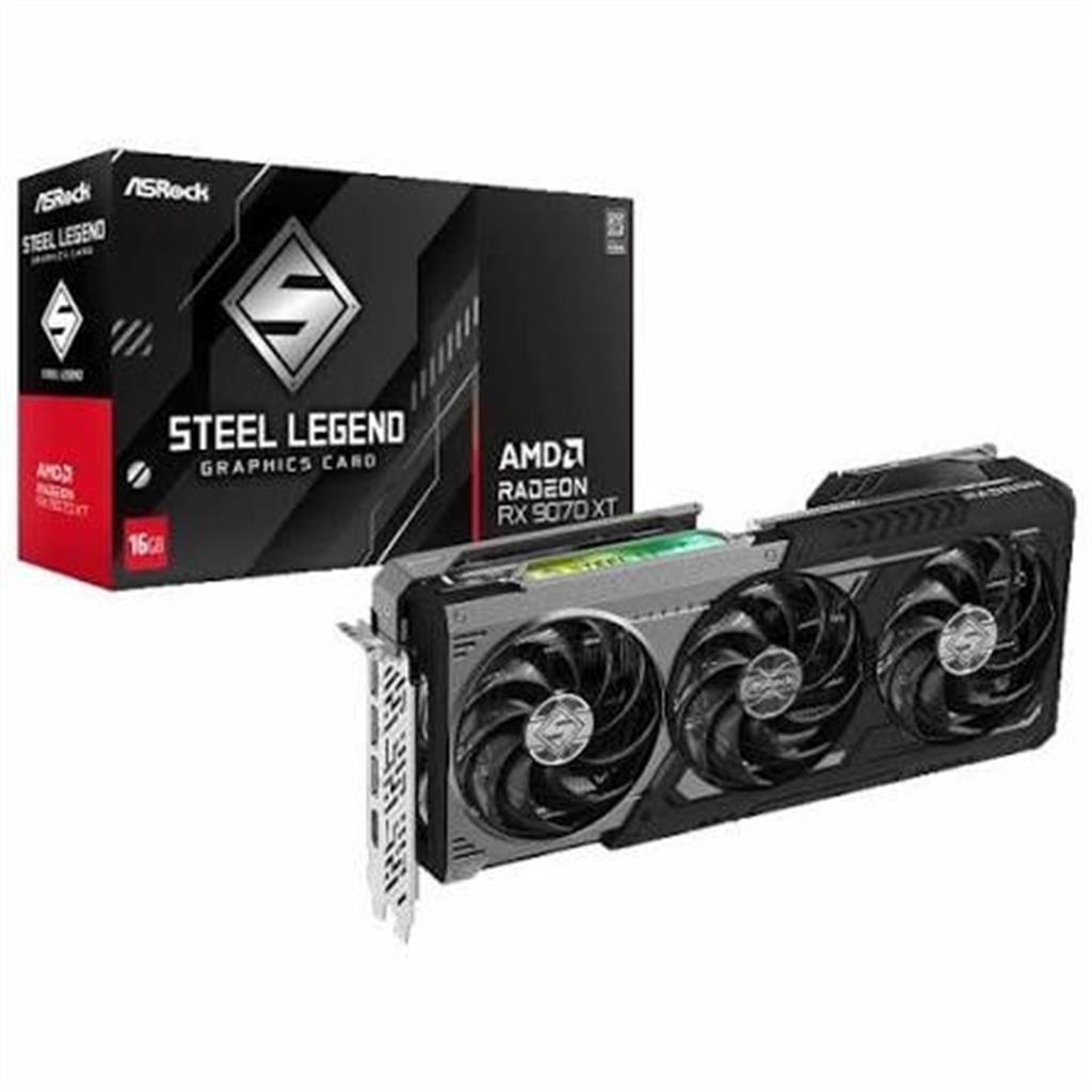 PLACA DE VIDEO RX 9070 XT ASROCK STEEL LEGEND DARK