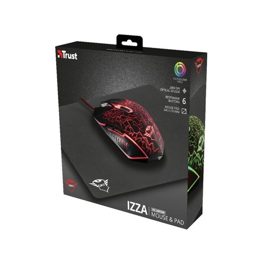 Kit de Mouse y Mouse Pad Trust GXT 783 IZZA