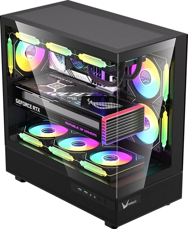 Gabinete Gamer Formula V Crystal Z8 Cosmic Black ATX - (6 FANS FRGB)