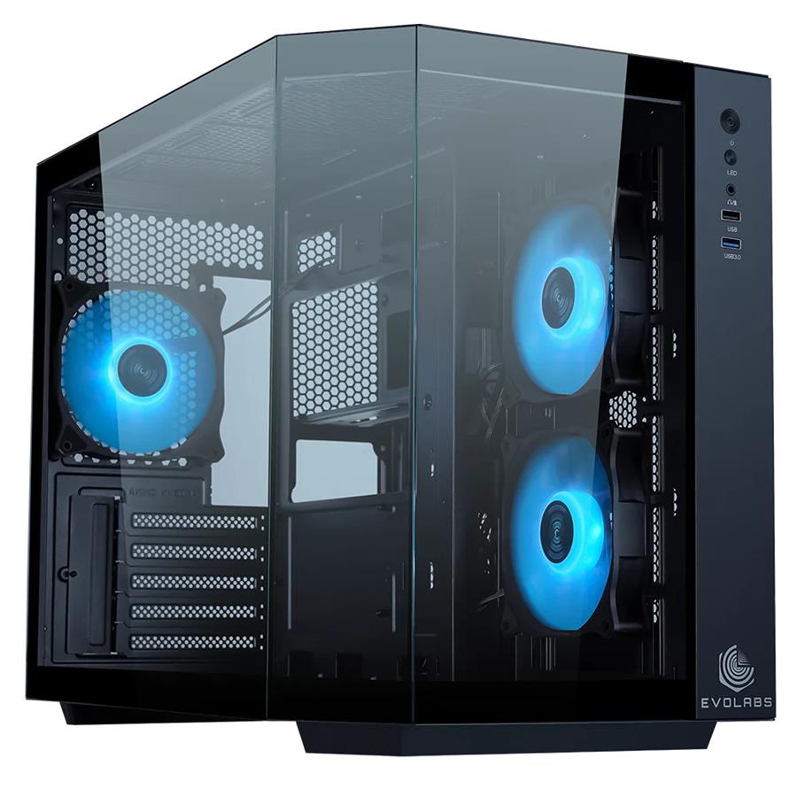 Gabinete Evolabs Primacy Black - c/ 3 Fans ARGB