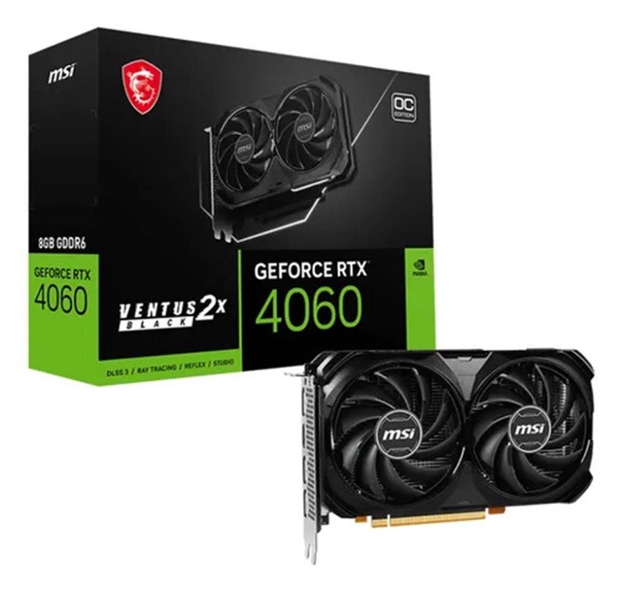 PLACA DE VIDEO RTX 4060 MSI VENTUS 2X BLACK DDR6