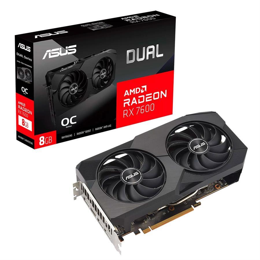 PLACA DE VIDEO RX 7600 ASUS DUAL 8 GB GDDR6 OC EVO RADEON