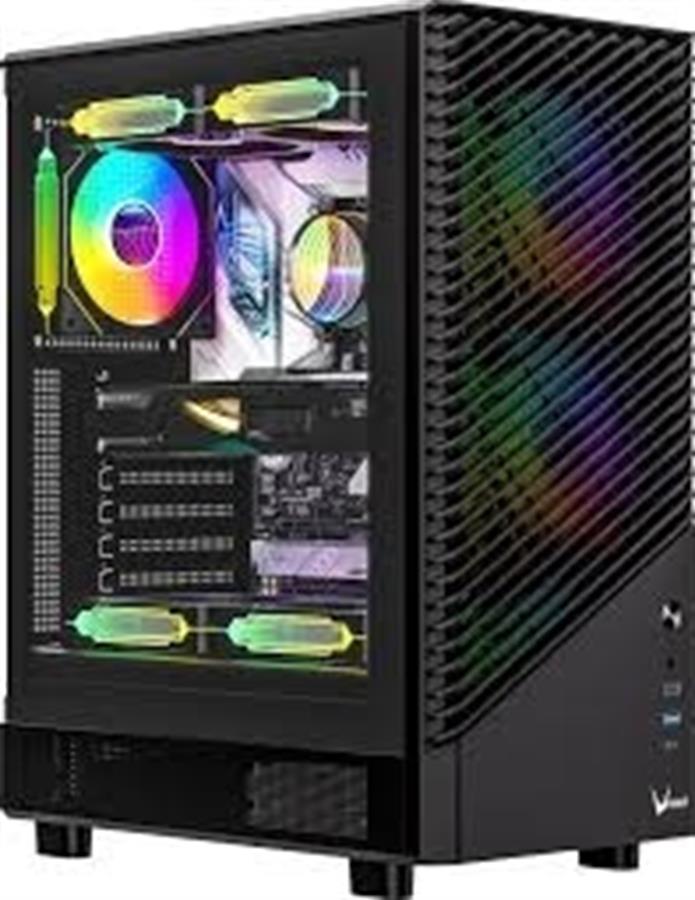 Gabinete Gamer Formula V Mana Geometry Black ATX - (3 Coolers FRGB)