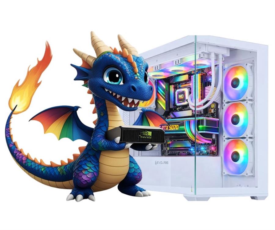 PC GAMER RTX 5070, RYZEN 5 9600, 16 GB DDR5, SSD 500 GB, FUENTE 750W