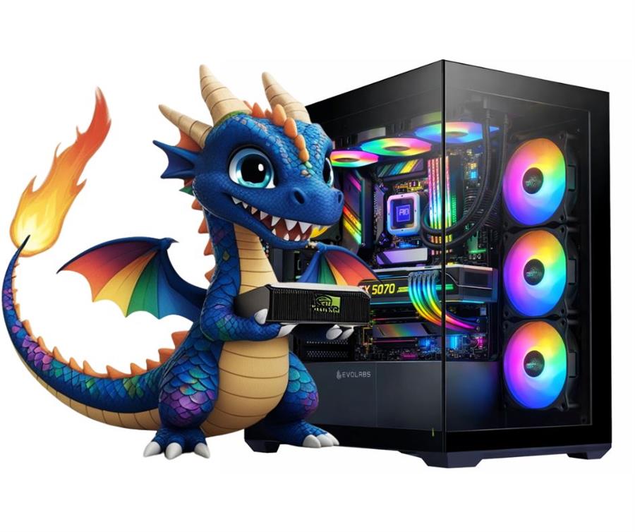 PC Gamer RTX 5070, Ryzen 5 9600, 16 GB DDR5, SSD 1 TB, Fuente 750W