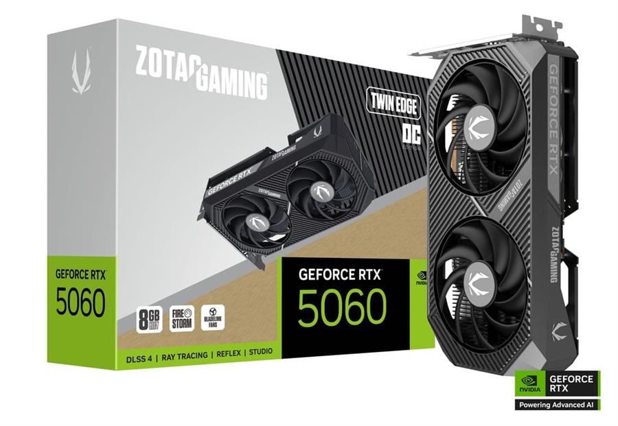 Placa de video RTX 5060 8GB GDDR7 Zotac Twin Edge OC