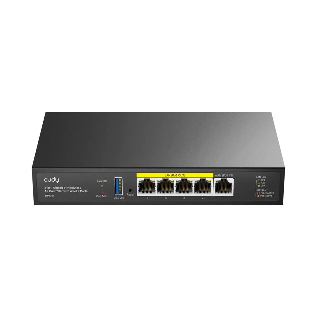 ROUTER CUDY C200P GIGABIT VPN AP 4 PUERTOS POE